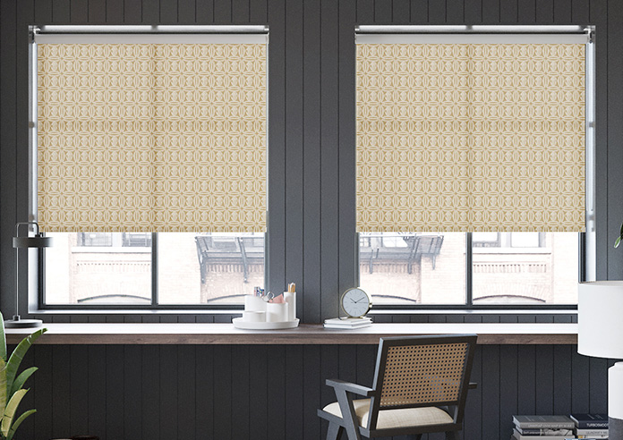 Geometric Tiles, Mediterranean Yellow - Twist&Fit Roller Blind - Image 3
